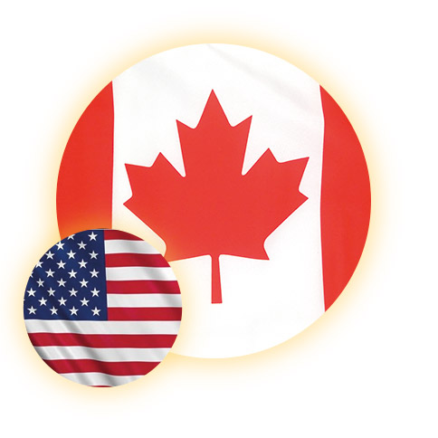 drapeau canadien et américain cérélia
