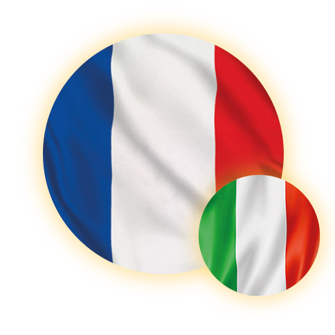 drapeau français et italien cérélia