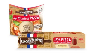 Visuels pizza packaging pate à pizza cérélia croustipate